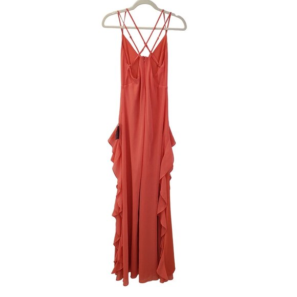 NWT Lulu's Vibrant Love Sleeveless Ruffled Maxi Dress in Coral Size XS - Picture 3 of 8